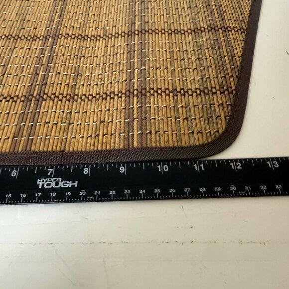 Woven Tan Bamboo Trapezoid Placemats Rustic Farmhouse Kitchen Table Mats - Picture 10 of 13
